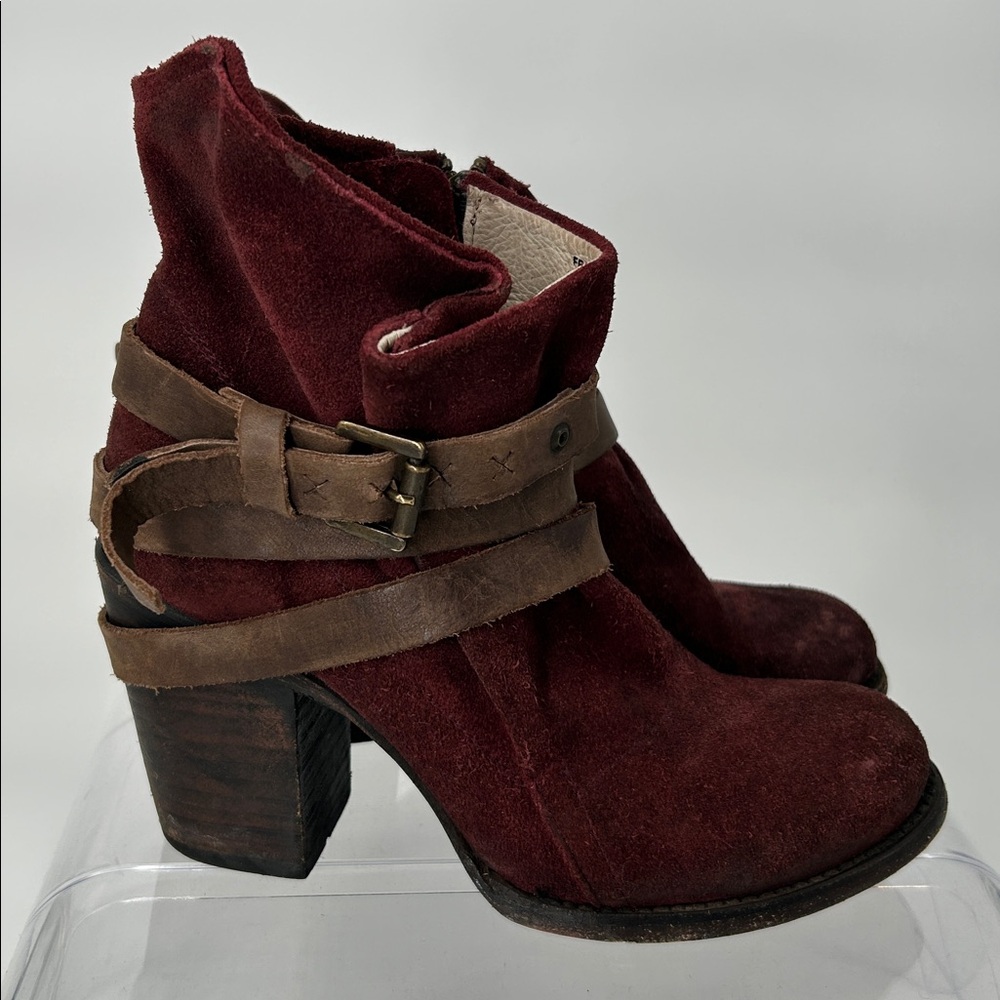 Freebird by Steven Womens Boots Size 8 Blaze Leather Red Wine Distressed Rare - Picture 3 of 11